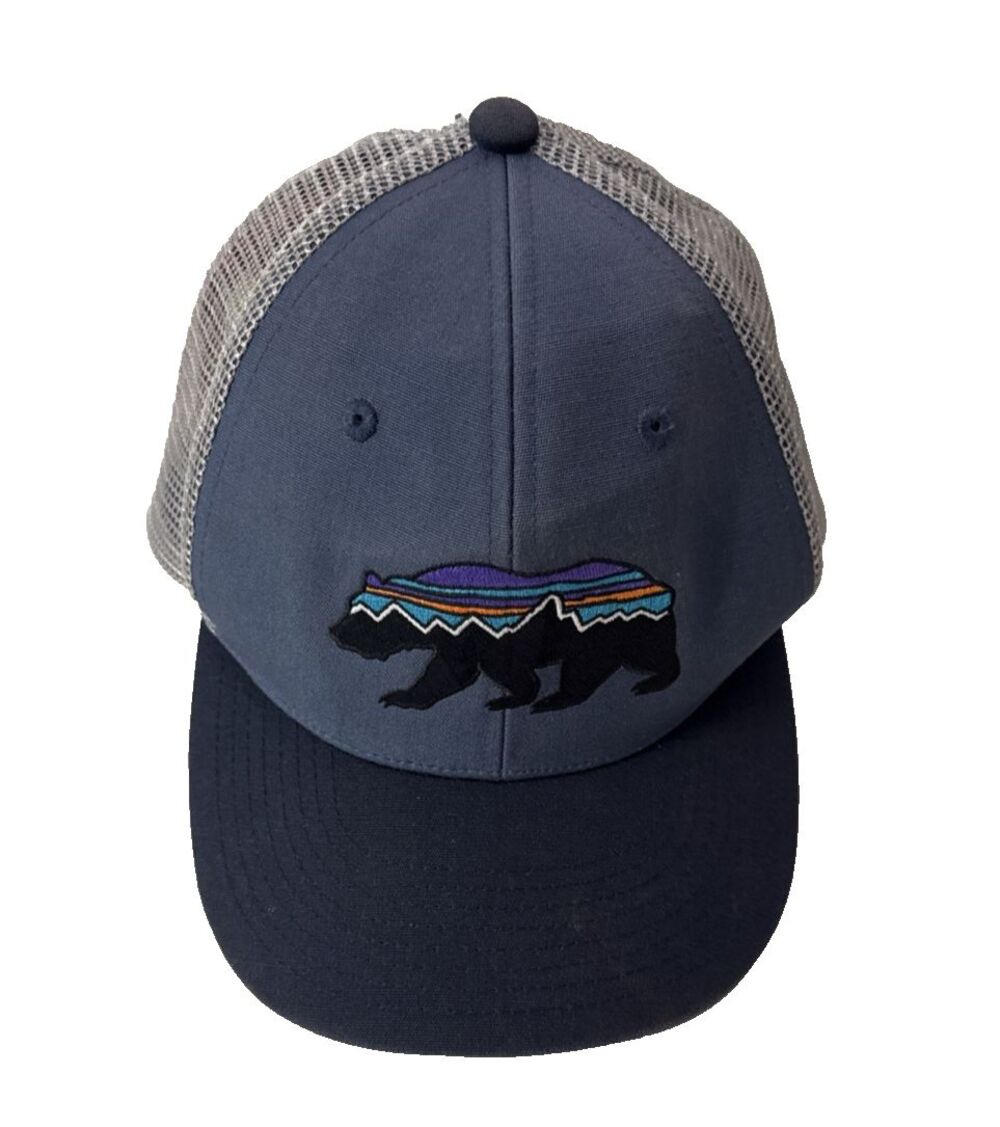 Patagonia Cap Hat Bear Trucker Cap Blue Adjustable Snap